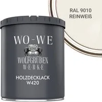 WO-WE Holzlack Holzfarbe Wetterschutzfarbe Holzanstrich W420, 1-10L, Seidenglänzend, Wasserbasis