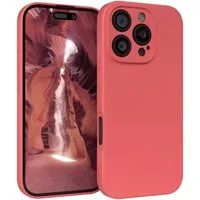 EAZY CASE Handyhülle für Apple iPhone 16 Pro Hülle Silikon 6,3 Zoll, Schutzhülle mit Kameraschutz stoßfest Telefonhülle Matt Rot / Hellrot