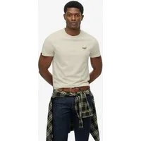 Superdry Rundhalsshirt ESSENTIAL LOGO EMB TEE aus Baumwolle und Single Jersey, Slim Fit, Kurzarm, hüftlang