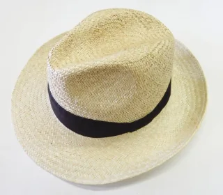COMMANDER Finest Clothing - Strohhut mit Stoffband beige - Gr. - 59