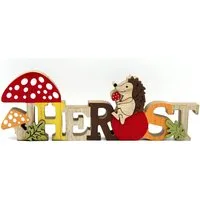 LB H&F Lilienburg Dekofigur Herbstdeko Herbstdekoration Deko Herbst Figur (Tischdeko Aufsteller Dekofigur Schriftzug Buchstaben Holz Igel bunt Igel Pilze Dekofigur Fenster Fensterbrett Schild Tür Eingang niedlich modern 2025)