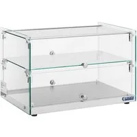 Royal Catering Buffet-Vitrine Gastro Kuchenvitrine 50L Tortenvitrine 2 Ebenen, Edelstahl, Glas