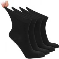 NoblesBox Diabetikersocken Diabetikerstrümpfe Damen - Weicher Komfortbund - Venenfreundlich (Beutel, 4 Paar) Bambussocken