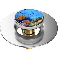 Sanilo Waschbeckenstöpsel Pop-Up Ocean, hochwertig, universell, mit Motiv, 100% wasserdicht