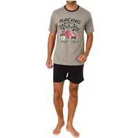Normann Pyjama Normann Herren kurzarm Schlafanzug Shorty Pyjama mit Frontprint