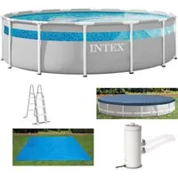 Intex Framepool »Clearview Prism Frame™«, ØxH: 422x107 cm, massive Konstruktion aus pulverbeschichtetem Stahl