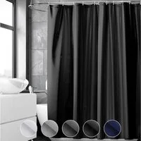 LuxusKollektion Duschvorhang Duschvorhang 240x200 cm Anti-Schimmel Badvorhang Schwarz