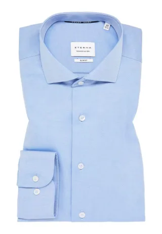 ETERNA - Slim Fit: Langarmhemd blau - Gr. - 41