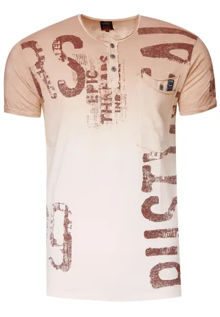 T-Shirt Verwaschen mit Farbverlauf und Prints