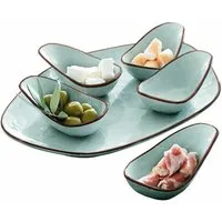 Mirabeau Geschirr-Set Servierschälchen 6er Set Biarré türkis, Steinzeug
