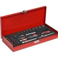 Red Steckschlüssel-Satz 1/4", 33-teilig rot, mit Umschalt-Knarre, SW 4mm - 13mm