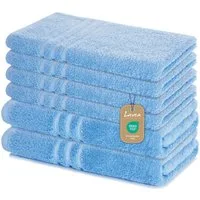 Lavea Handtuch Set Elena, Duschtücher, Handtücher, Gästetücher, Waschhandschuhe, 100% Baumwolle (Set, 6-St), Frottierserie, weich & saugstark, pflegeleicht, 500 g/m² Frottier