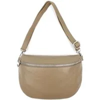 ITALYSHOP24 Bauchtasche Made in Italy Damen Leder Bauch- Gürteltasche CrossOver Body Bag Handy, Schultertasche Umhängetasche Hüfttasche, leicht & Elegant, Echtleder