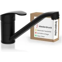 instmaier Spültischarmatur Vera Wasserhahn für Küche, Einhebelmischer Chrom Trendfarbe Schwarz Matt, Niederdruck
