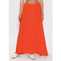 SASSYCLASSY Maxirock Maxi Musselin Rock für Damen Weicher Baumwollrock mit elastischem Bund und luftiger Passform