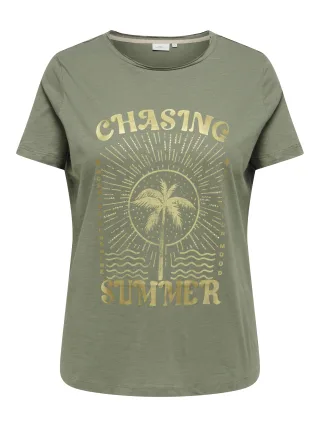 ONLY CARMAKOMA - CARNOVIA S/S O-NECK REG TEE JRS Smokey Olive - Gr. - 48