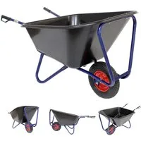 TRUTZHOLM Schubkarre 1-Rad XXL 290 L 300 kg Luftrad Metallfelge Kunststoffmulde schwarz, (Einzeln, 1-tlg), stabiles Stahlgestell