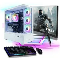 Meinpc Set mit Ryzen 9 und RTX 5060 2K TFT Gaming-PC-Komplettsystem (27", 5950X Ryzen 9 5950X, RTX 5060, 16 GB RAM, 1000 GB SSD, Gamer, Gaming, RGB, White)