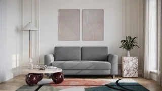 BRUNO Schlafsofa 160cm in Dunkelgrau | Klassik | stabiles Massivholz & Boxspringkomfort