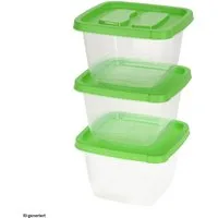 Neuetischkultur Vorratsdose Vorratsdosen-Set, 3-teilig Deckel Grün, Kunststoff, (Set, 3-tlg., 3 Vorratsdosen), Aufbewahrungsdose Lebensmitteldose Lebensmittelbox Frischhalte