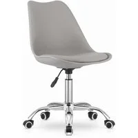 Home Collective Drehstuhl Bürostuhl für Kinderzimmer und Büro, Sitzhöhe verstellbar 47-58 cm (Bürostuhl mit Rollen, Schreibtischstuhl höhenverstellbar, Chromgestell, stabil), Ergonomischer Drehstuhl Schreibtisch, Chromfuß, Öko-Lederkissen Rosa