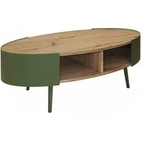 Vicco Couchtisch Lofta, Grün/Eiche, 120 x 60 cm (1-St)