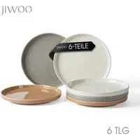 JIWOO Teller 4er Ø21cm,Frühstücksteller Steakteller Pastateller Brotteller Plate, (6 St), Keramik Hochwertiges Tellerset Bunt Mikrowellen spülmaschinenfest