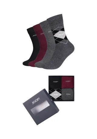 JOOP Socken "premium essentials" 4 Paar, 4 Paar tlg. mit elastischem Bund