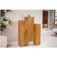 riess-ambiente Beistelltisch MAKASSAR 80cm braun - Mangoholz, Massiv, honey finish, Handarbeit (Set, 3-St., 3x Dekosäule), Dreier-Set Säulen - ideal für Wohn- und Schlafzimmer als Ablage