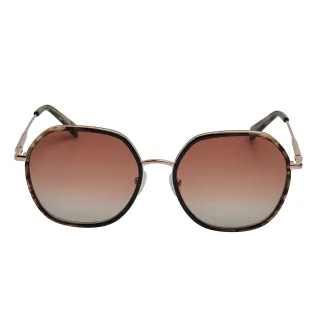 Damen hexagonale Metall-Sonnenbrille mit Acetatrahmen LO163S