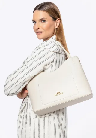 Wittchen Damenhandtasche mit abnehmbarer Innentasche, cremefarben