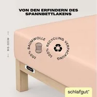 Schlafgut Spannbettlaken EASY JERSEY Bettlaken, 150 g/m², 100% Baumwolle, Spannbetttuch, Jersey, Gummizug: rundum, (1 Stück), Spannbettlaken bis 22 cm Höhe, bügelfrei, pflegeleicht, perfekter Sitz
