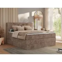 MKS MÖBEL Boxspringbett TILIANO KING (Packung, Set, Topper T25, Doppelbett, T30-Schaum), Polsterbett mit Multipocket-Matratzen, Cord Bett, Zwei Bettkästen