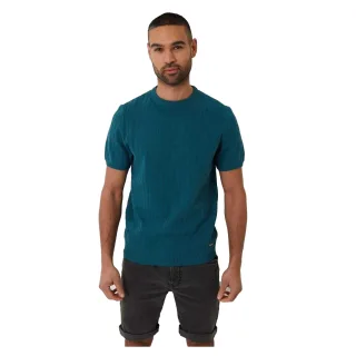 Threadbare - T-Shirt für Herren, Rundhalsausschnitt, Mit Zopfmuster (Blau Grün)
