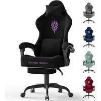 Ferghana Gaming-Stuhl Gaming-Stuhl: Kopfstütze, Lendenkissen, Armlehnen, Fußstütze (Packung), Ergonomischer PC-Stuhl,Rückenlehne 90°-125°