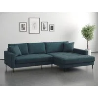 Trends by HG Ecksofa Summer L-Form, B: 280cm, in Cord & Struktur, wahlweise mit Kopfstützen, schwarze Metallfüße