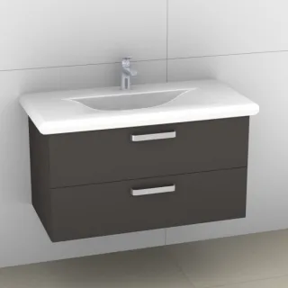 Artiqua 415 Waschtischunterschrank für Living Style 814437 Stahlgrau, 415-WU2L-L18-7142-88 415-WU2L-L18-7142-88