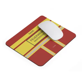 COVRZ Individuell gestaltetes Feuerwehr-Mousepad mit Text 9" × 7.5" Ohne