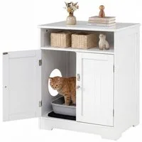 COSTWAY Tierhaus, Katzenschrank, Katzenhaus Beistelltisch, mit Tür
