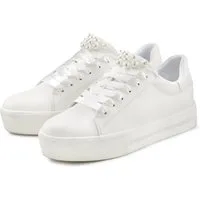 LASCANA Sneaker mit Perlen, Schnürhalbschuhe, Freizeitschuhe, VEGAN