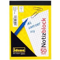 Idena Notizblock Idena Notizblock kariert 50 Blatt 70g/m² DIN A6