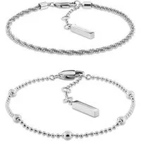 Calvin Klein Armketten Set CK LAYERED (Set, 2-tlg)