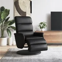 furnicato Relaxsessel Schwarz 71x98x106 cm mit manueller Liegefunktion, Drehbarer TV-Sessel aus Kunstleder mit 360 Grad Funktion für Zuhause