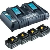 Power Source Kit 18V 6Ah, Set schwarz, 4x Akku BL1860B, 1x Ladegerät DC18RD