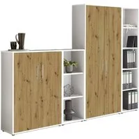 BMG Möbel Aktenschrank Office Edition 4 (Schrankwand Set, 4tlg) abschließbar, matt oder Hochglanz lackiert