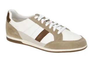Geox Herrenschuhe U454GA RENAN A Sportliche Halbschuhe wei?/braun atmungsaktiv