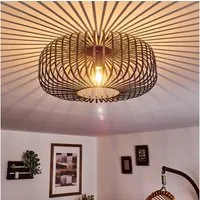 hofstein Deckenleuchte »Pieris« Deckenlampe aus Metall in Schwarz/Gold, ohne Leuchtmittel, E27, Leuchte m. Gitter u. Lichteffekt an der Decke