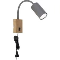 GLOBO LIGHTING Wandleuchte, Leuchtmittel nicht inklusive, Wand- Leselampe für Schlafzimmer Leselampe Holzoptik