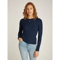 Tommy Jeans Langarmshirt TJW SLIM ESSENTIAL RIB LS mit Logostickerei