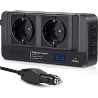 VIVIHEYDAY Wechselrichter Spannungswandler, Steckdose mit USB, DC-AC, 12V auf 230V, 200W, für Autos